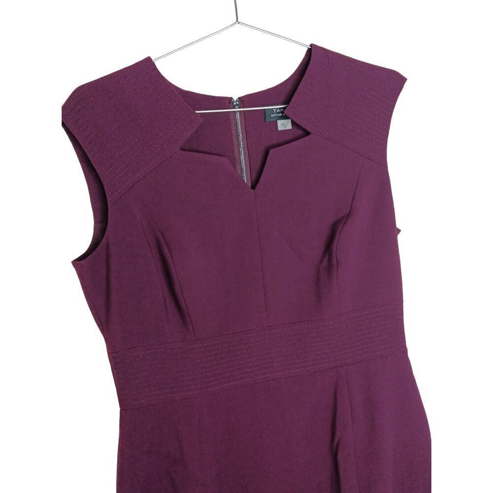 NWT Tahari Womens Sheath Dress in Black Cherry Size 10 Sleeveless Purple - Picture 4 of 9